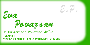 eva povazsan business card